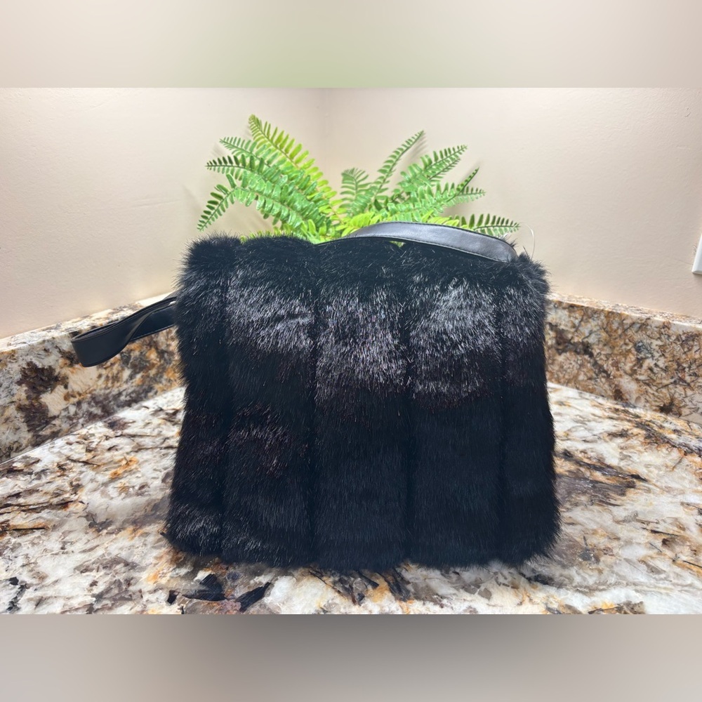 Baby Phat Black Fur Vintage Shoulder Bag